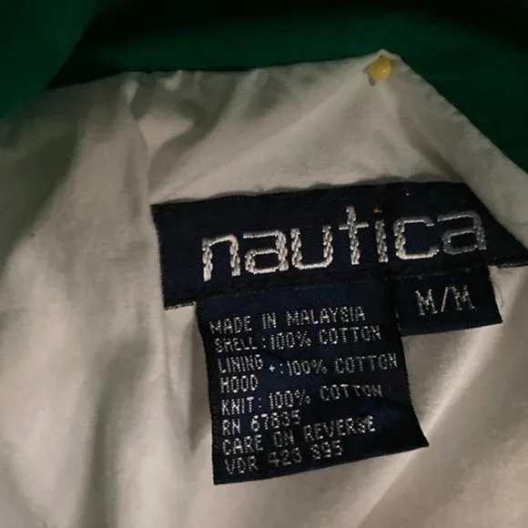 Nautica Men's Windbreaker - Navy/White/Green - Picture 2 of 8